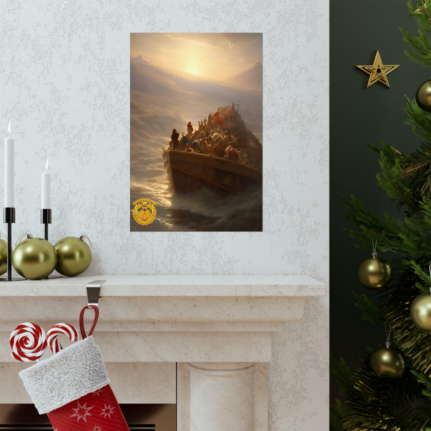 Noah's Ark Premium Matte Vertical Poster Pomegranate Mint
