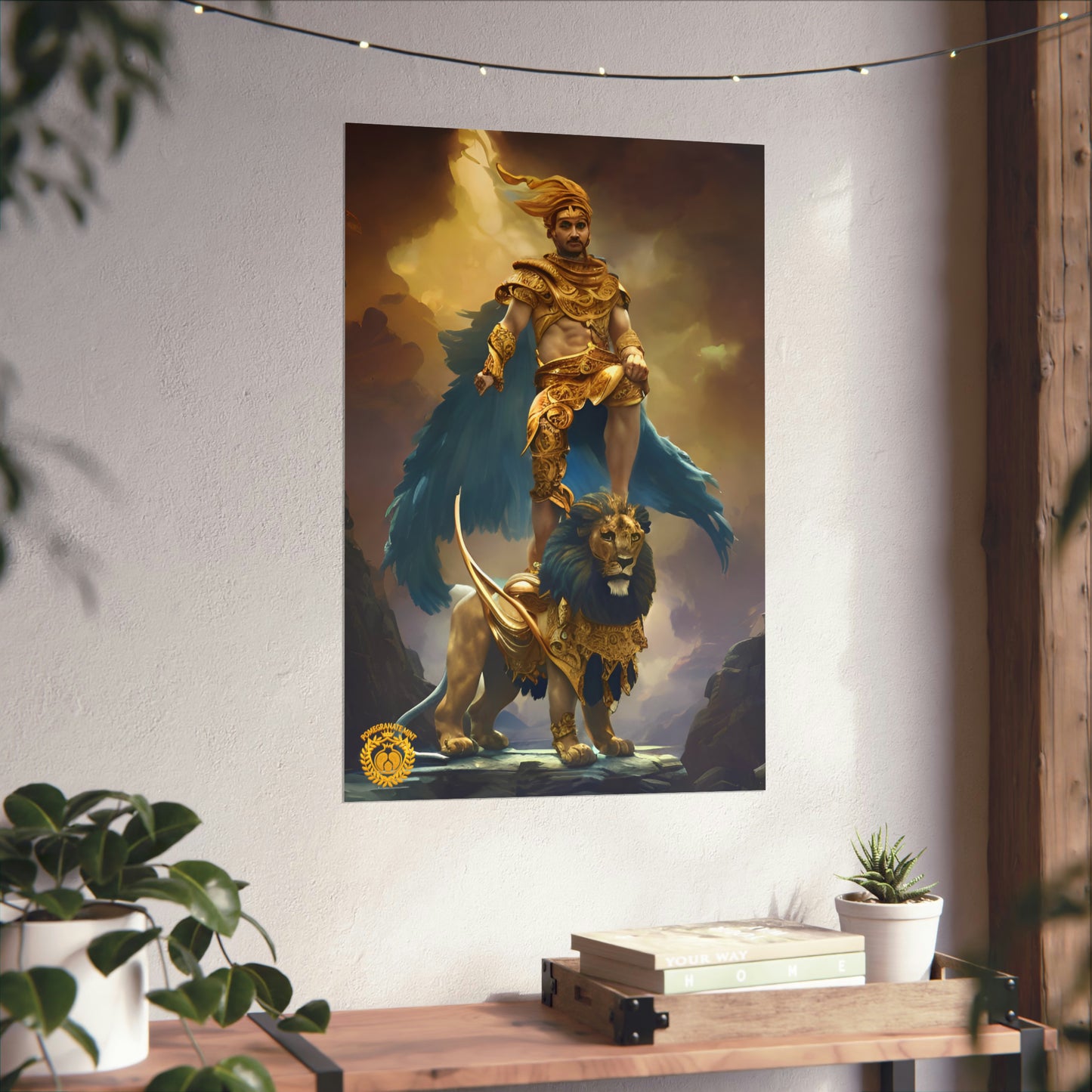 Gods of Urartu, Khaldi Premium Matte Vertical Poster Pomegranate Mint
