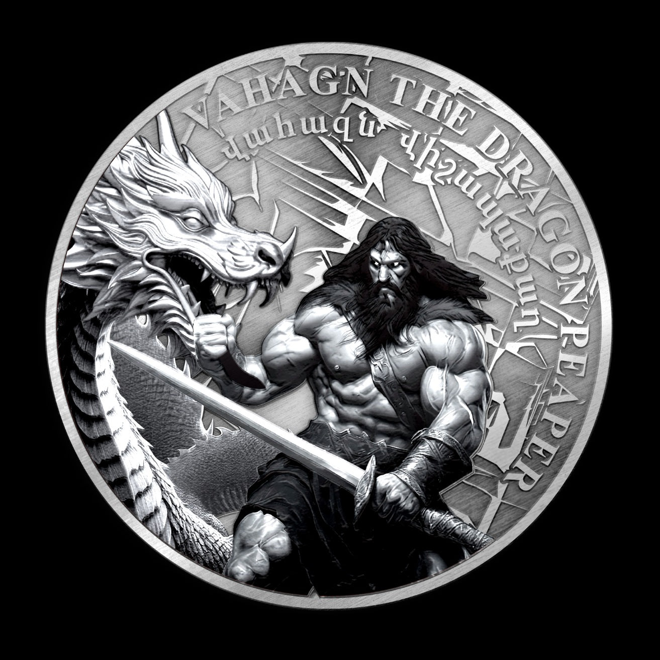 (NEW) 2025 Vahagn the Dragon Reaper 1 oz Silver Proof Coin Pomegranate Mint