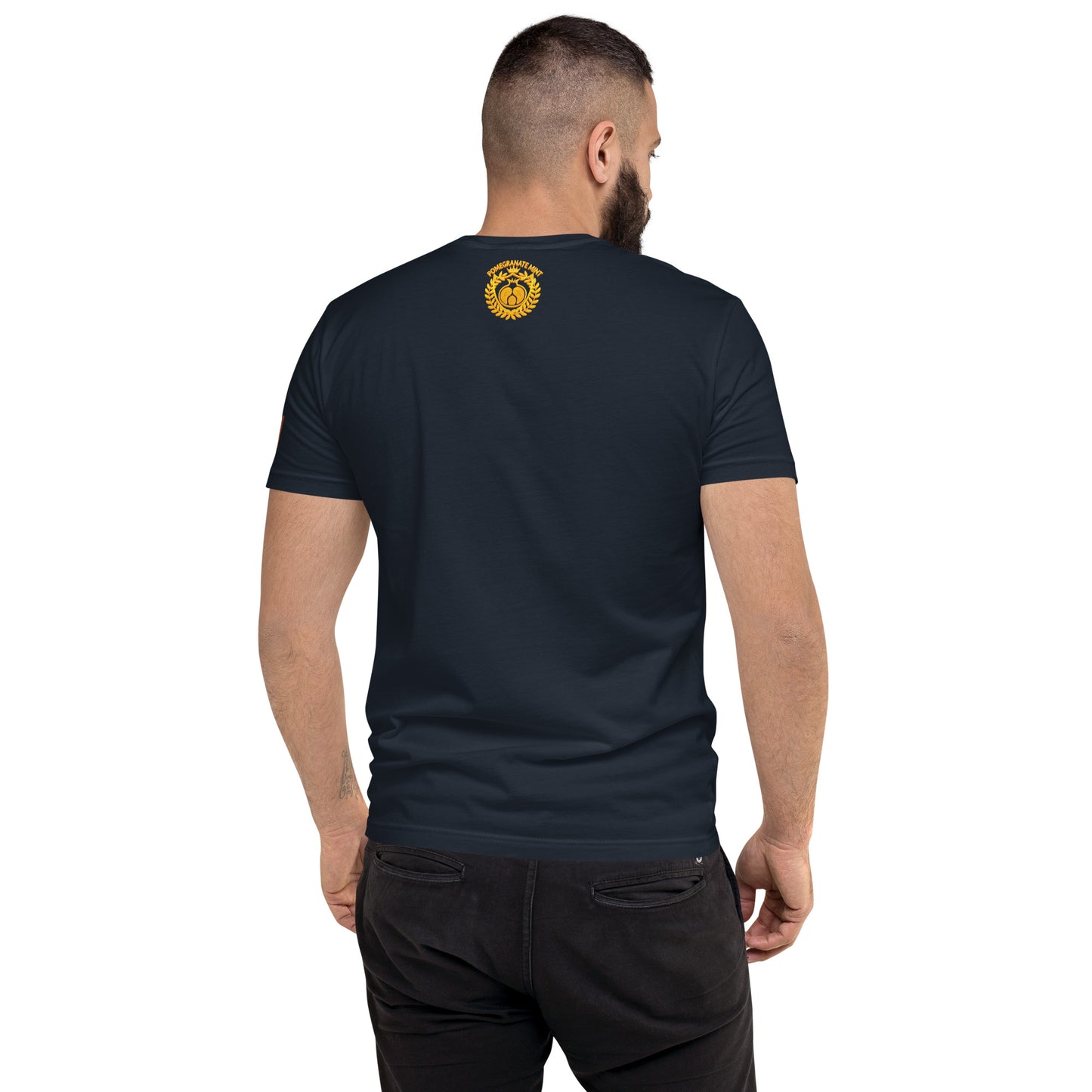 Men's Fitted "Made in Armenia & Tricolor Flag" Embroidered T-Shirt Pomegranate Mint