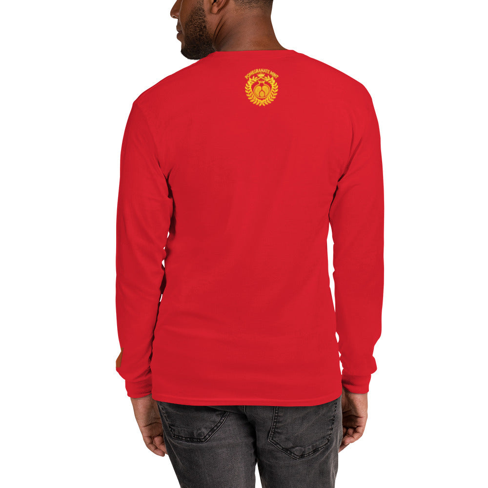 Men's Long Sleeve "Made in Armenia & Mount Ararat" Embroidered Shirt Pomegranate Mint
