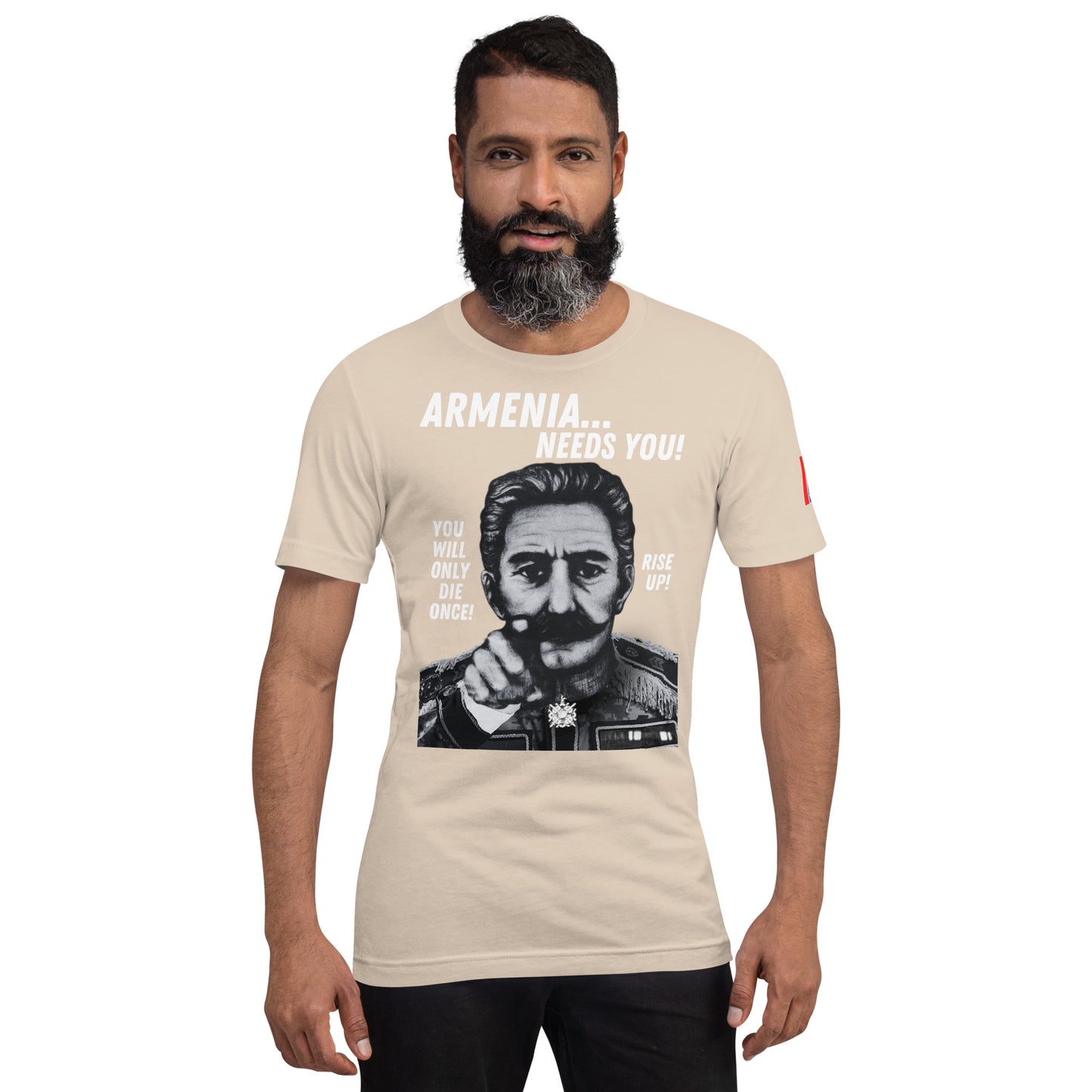 Unisex "Zoravar Andranik Armenia Needs You" "Զորավար Անդրանիկ" Premium Graphic T-Shirt Pomegranate Mint