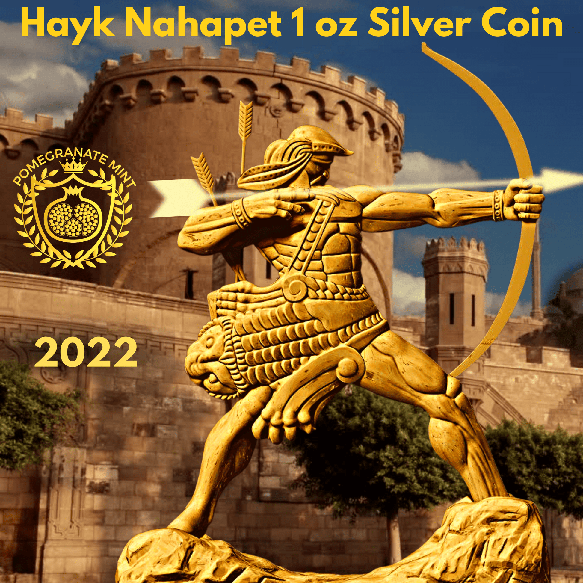 2022 Hayk Nahapet 1 oz Silver Proof Coin Pomegranate Mint
