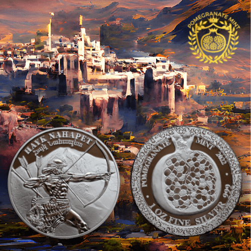 2022 Hayk Nahapet 1 oz Silver Proof Coin Pomegranate Mint