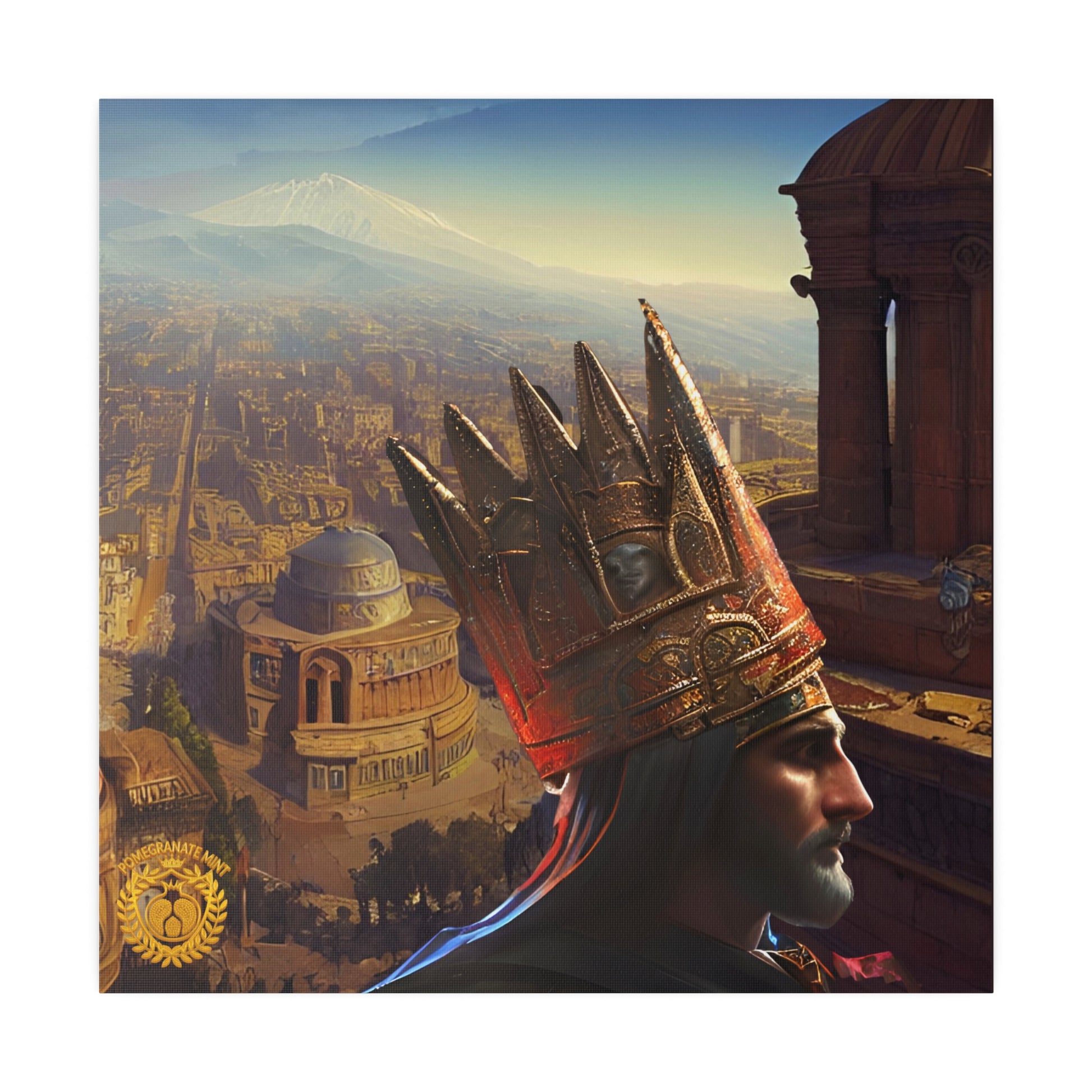 Tigranes the Great Matte Canvas, Stretched, 0.75" Pomegranate Mint