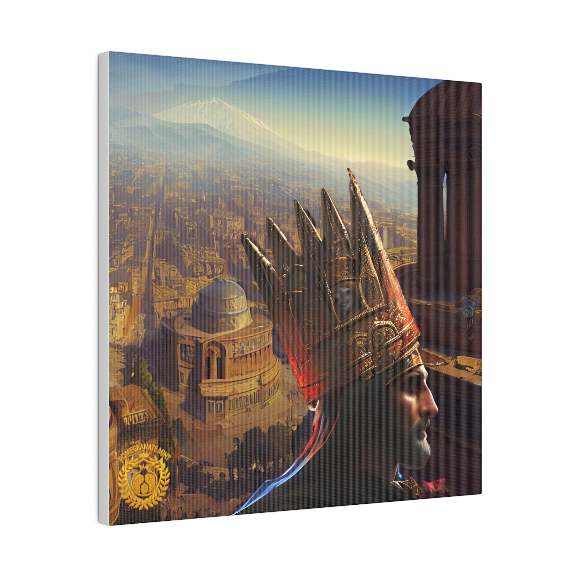 Tigranes the Great Matte Canvas, Stretched, 0.75" Pomegranate Mint