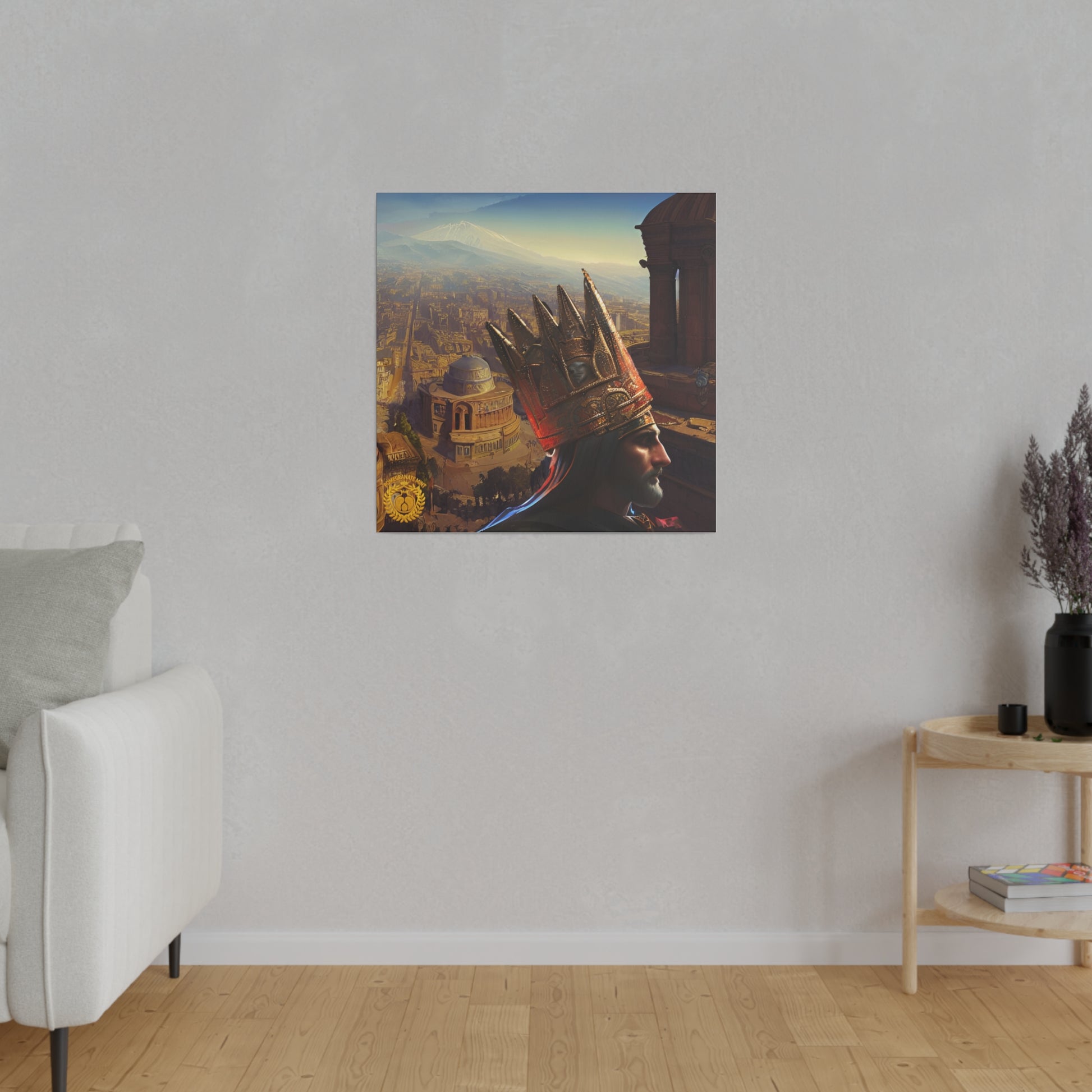 Tigranes the Great Matte Canvas, Stretched, 0.75" Pomegranate Mint