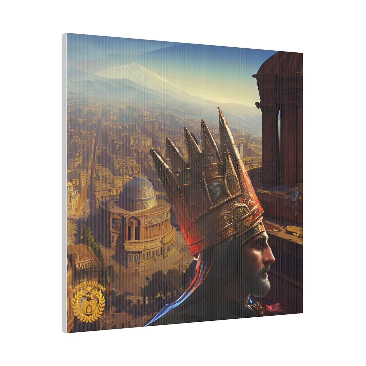 Tigranes the Great Matte Canvas, Stretched, 0.75" Pomegranate Mint