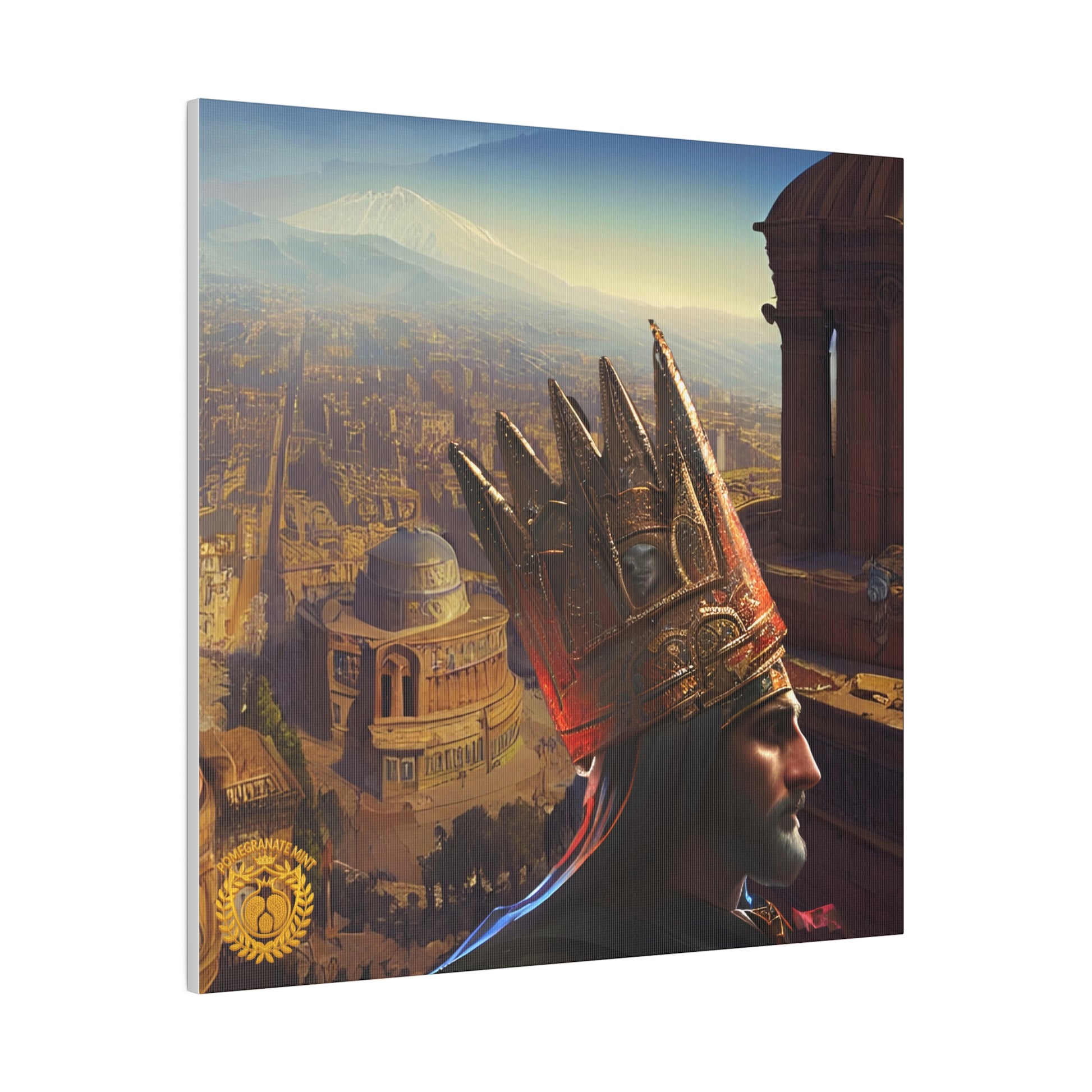 Tigranes the Great Matte Canvas, Stretched, 0.75" Pomegranate Mint