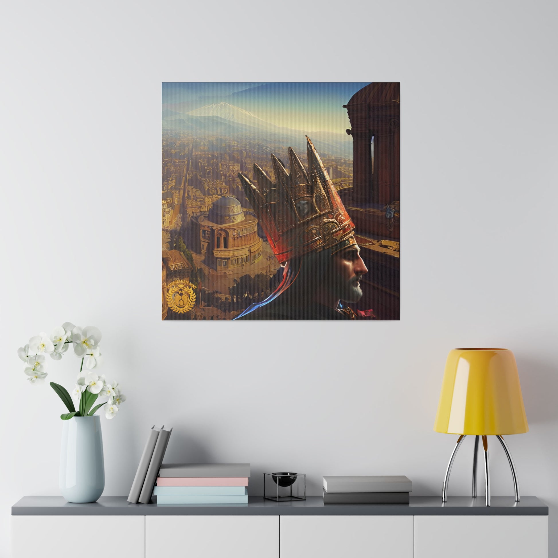 Tigranes the Great Matte Canvas, Stretched, 0.75" Pomegranate Mint