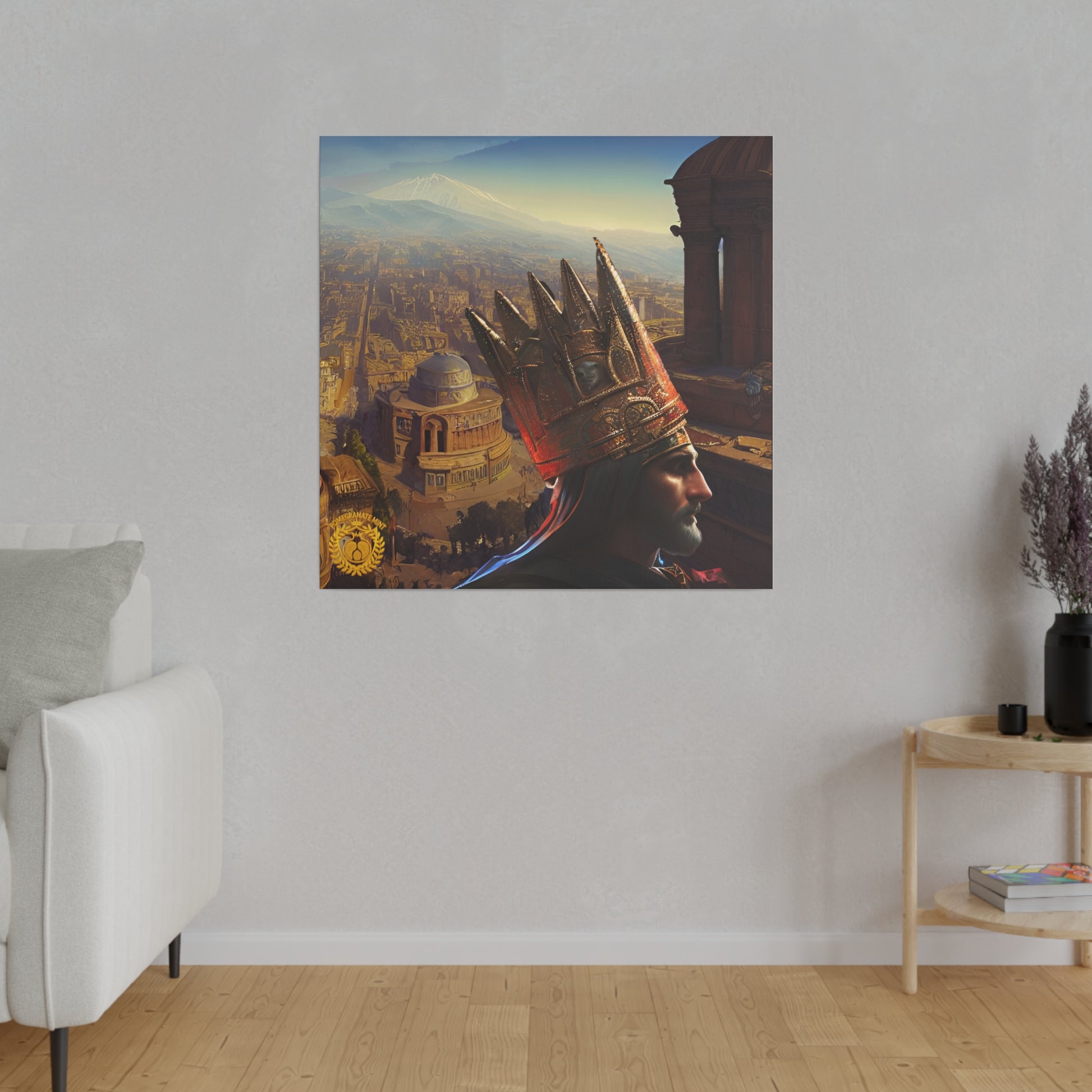 Tigranes the Great Matte Canvas, Stretched, 0.75" Pomegranate Mint