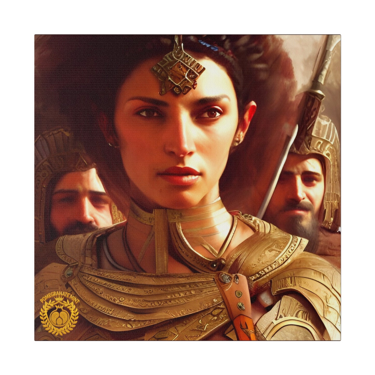 Warrior Queen Pharandzem of Armenia Matte Canvas, Stretched, 0.75" Pomegranate Mint
