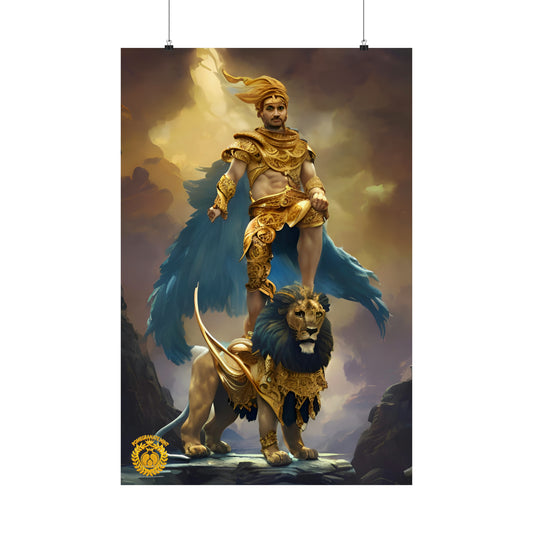 Gods of Urartu, Khaldi Premium Matte Vertical Poster Pomegranate Mint