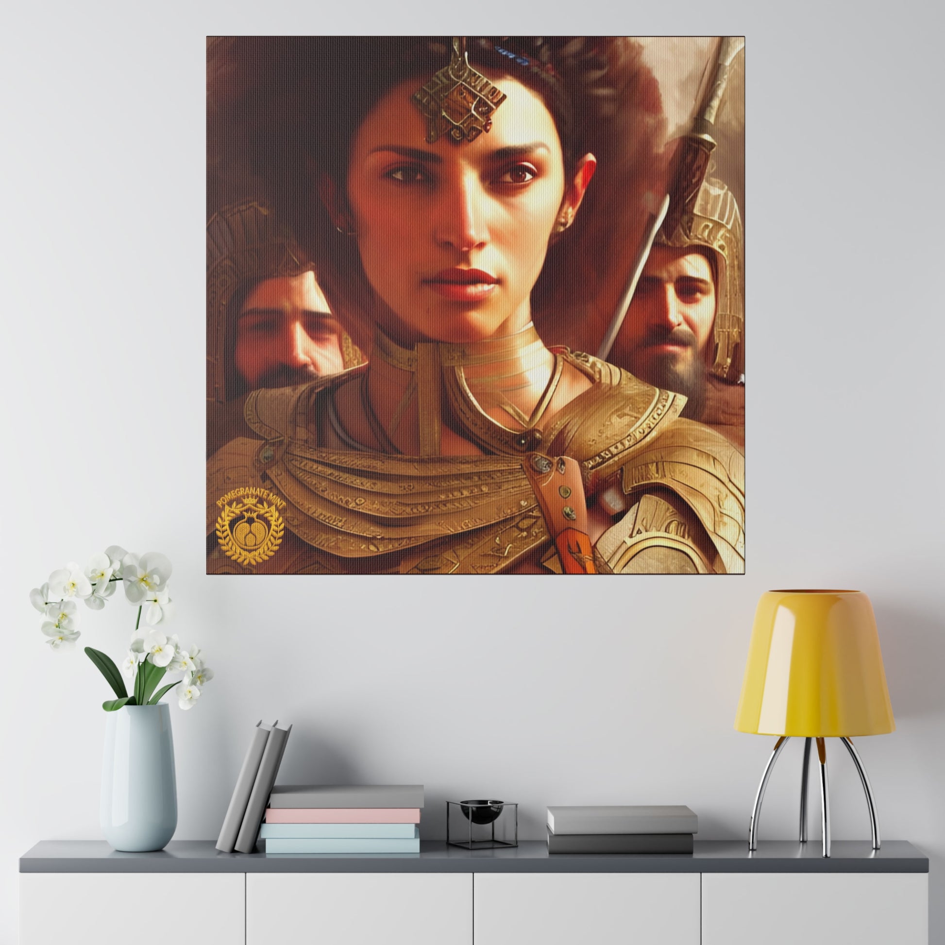 Warrior Queen Pharandzem of Armenia Matte Canvas, Stretched, 0.75" Pomegranate Mint