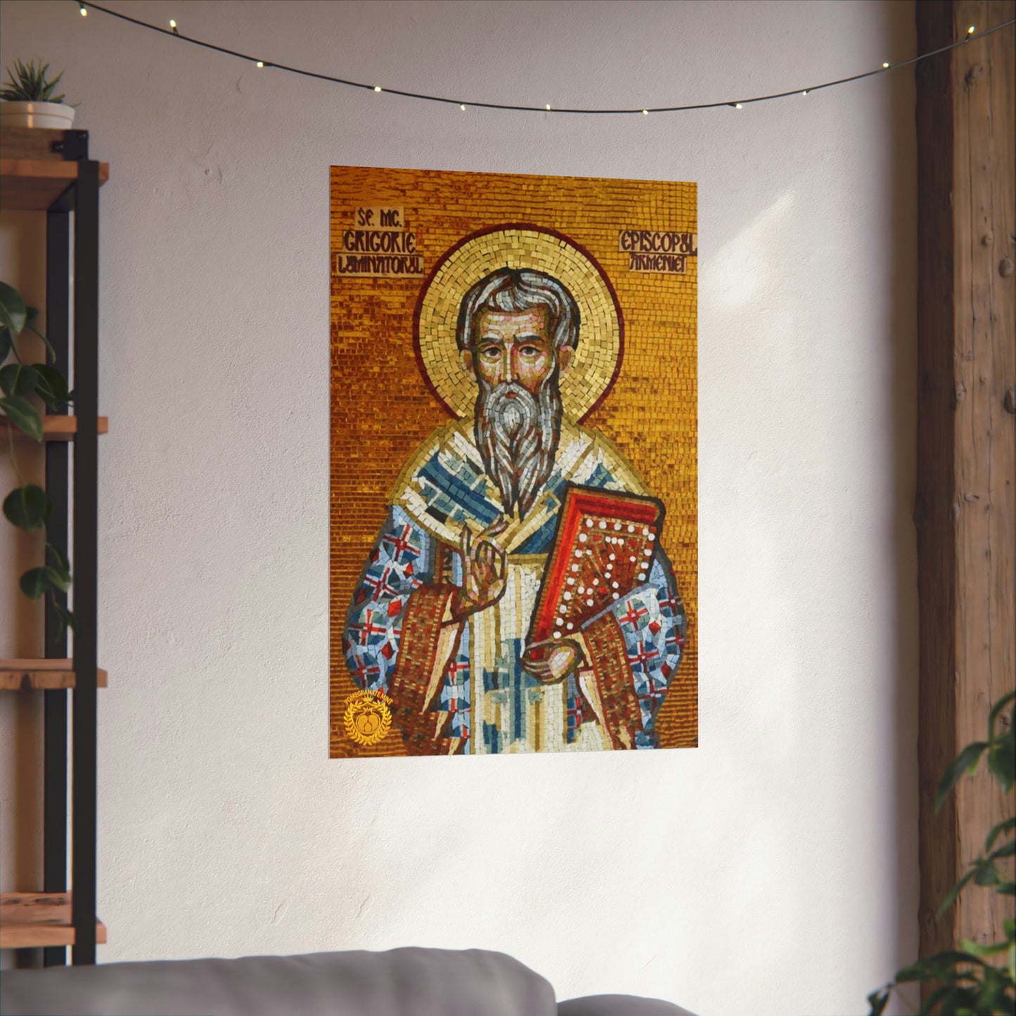 St Gregory the Illuminator Mosaic Premium Matte Vertical Poster Pomegranate Mint