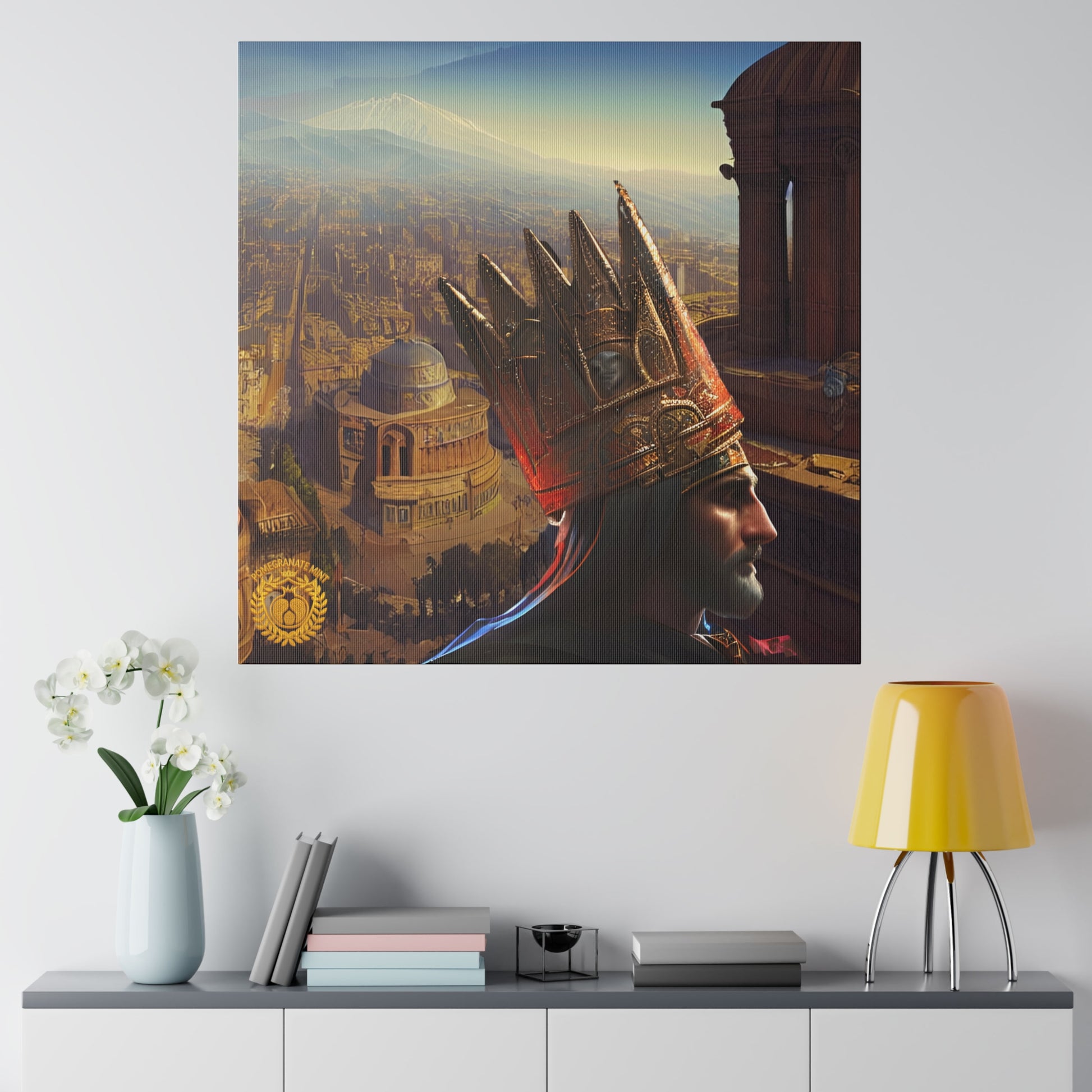 Tigranes the Great Matte Canvas, Stretched, 0.75" Pomegranate Mint