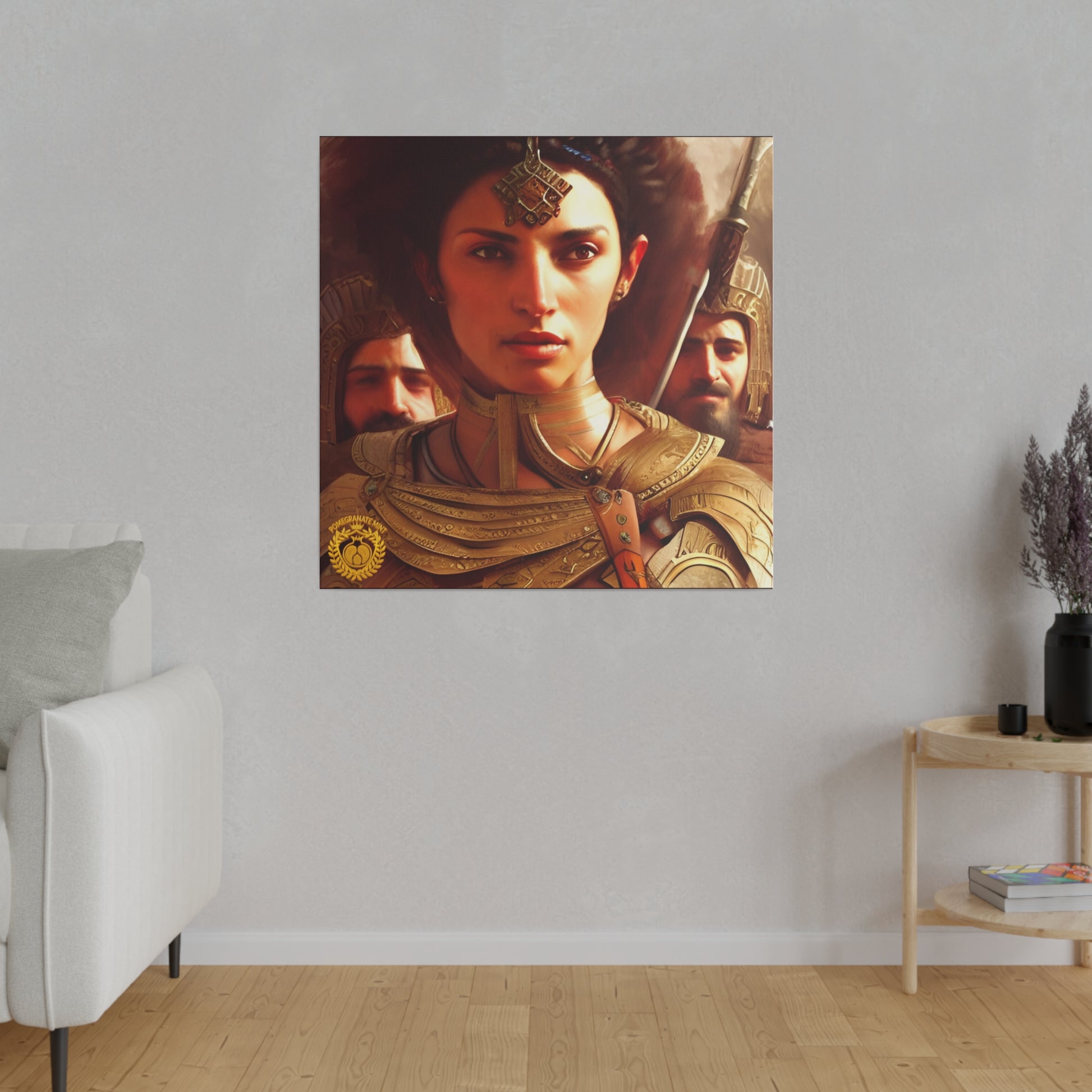 Warrior Queen Pharandzem of Armenia Matte Canvas, Stretched, 0.75" Pomegranate Mint