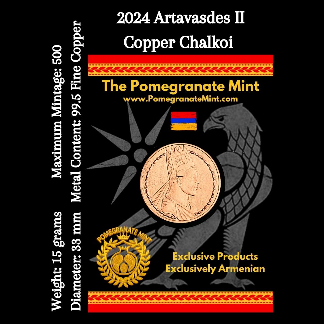 2024 Artavasdes II Copper Chalkoi Coin Pomegranate Mint
