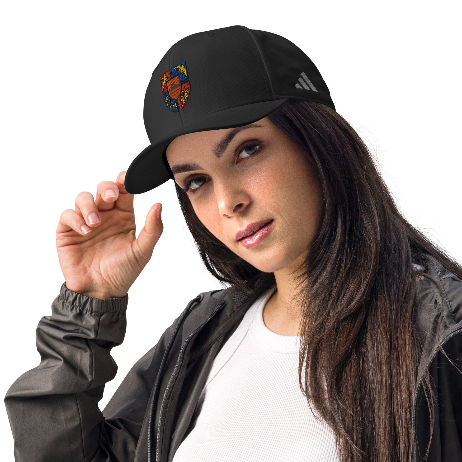 Unisex Adidas "Shield of Armenia & Tricolor Flag" Embroidered Hat Pomegranate Mint