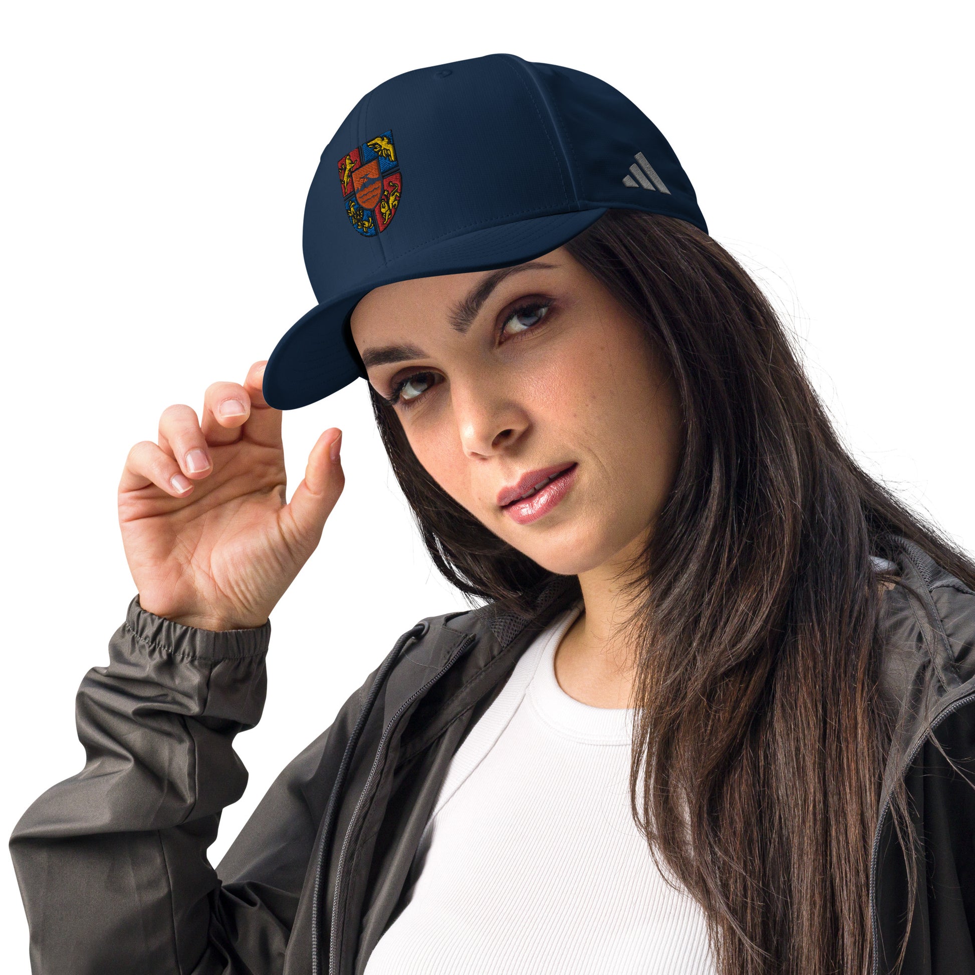 Unisex Adidas "Shield of Armenia & Tricolor Flag" Embroidered Hat Pomegranate Mint