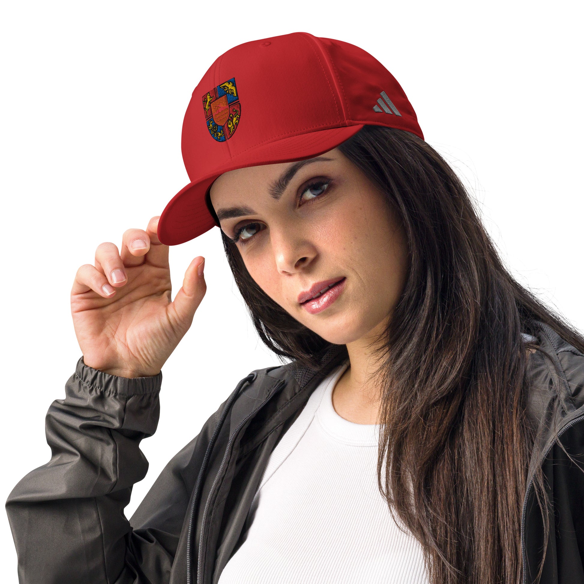 Unisex Adidas "Shield of Armenia & Tricolor Flag" Embroidered Hat Pomegranate Mint