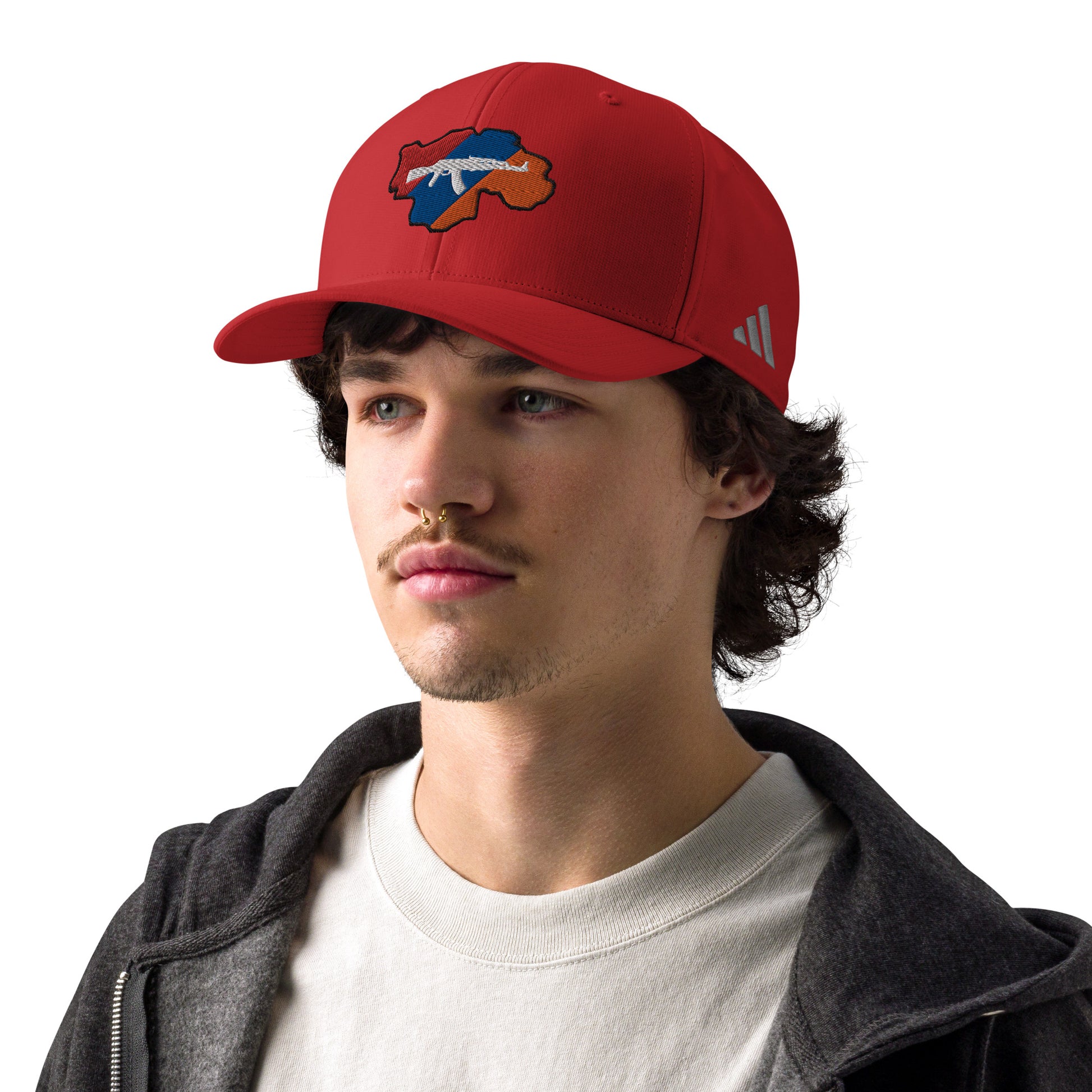 Unisex Adidas "Greater Armenia & Tricolor Flag" Embroidered Hat Pomegranate Mint