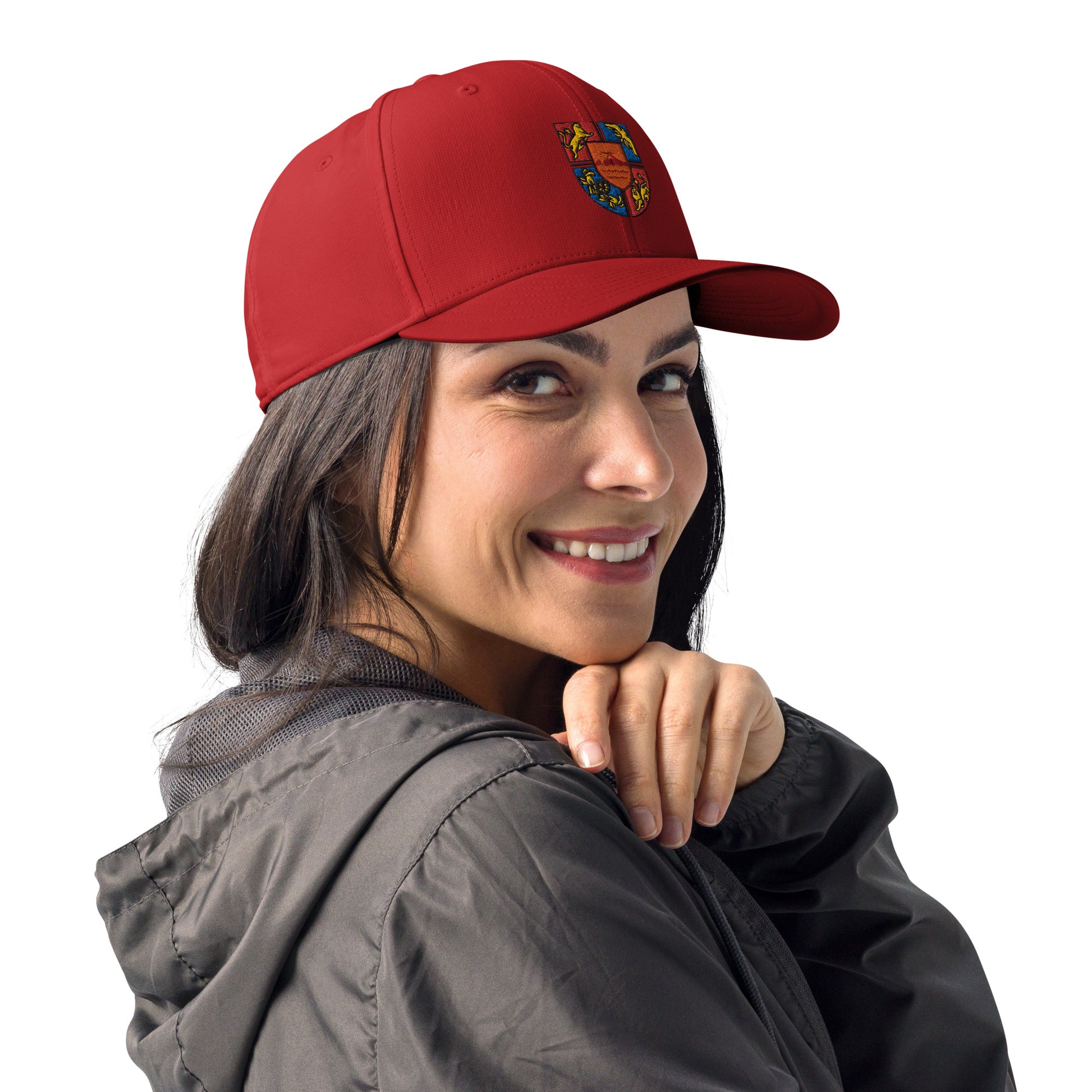 Unisex Adidas "Shield of Armenia & Tricolor Flag" Embroidered Hat Pomegranate Mint