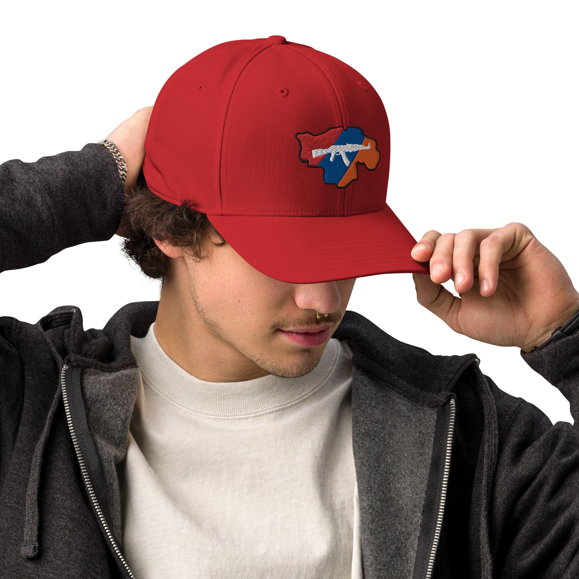 Unisex Adidas "Greater Armenia & Tricolor Flag" Embroidered Hat Pomegranate Mint
