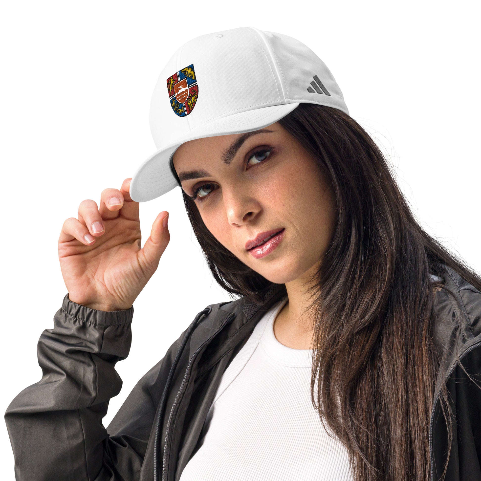 Unisex Adidas "Shield of Armenia & Tricolor Flag" Embroidered Hat Pomegranate Mint