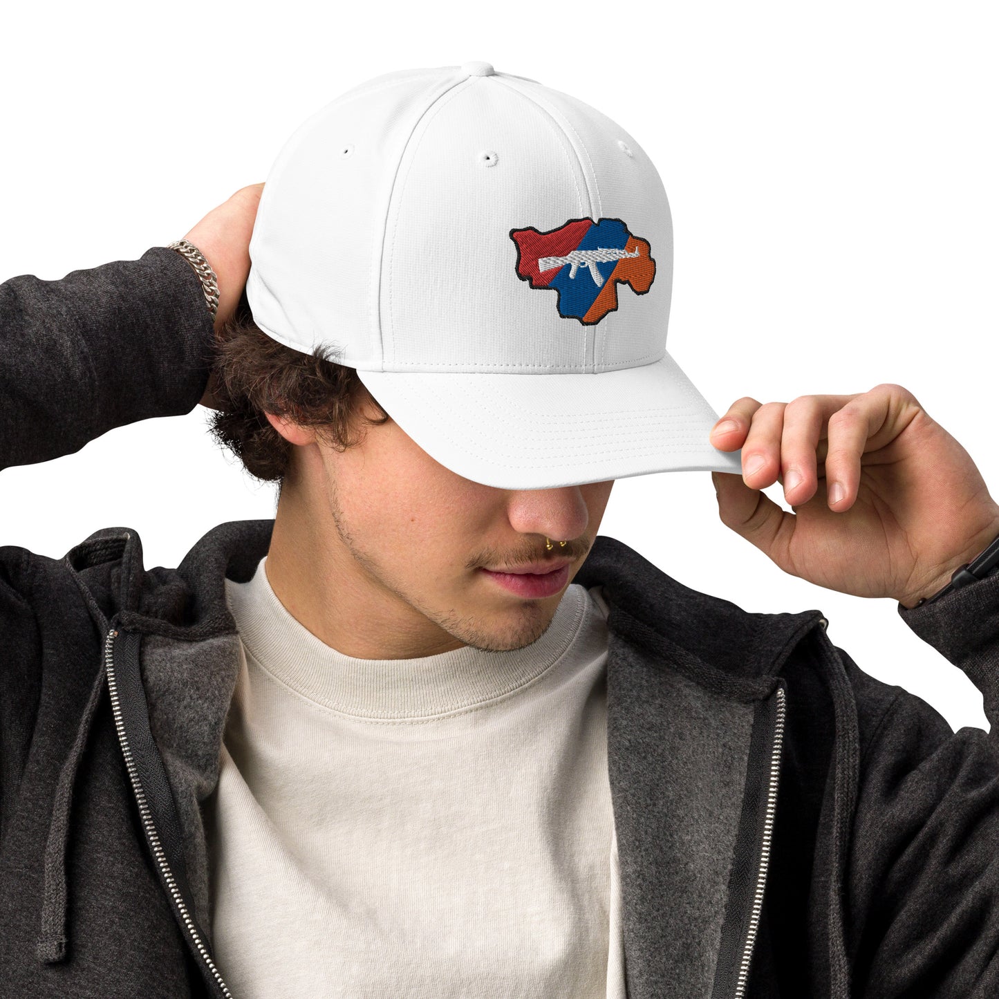 Unisex Adidas "Greater Armenia & Tricolor Flag" Embroidered Hat Pomegranate Mint