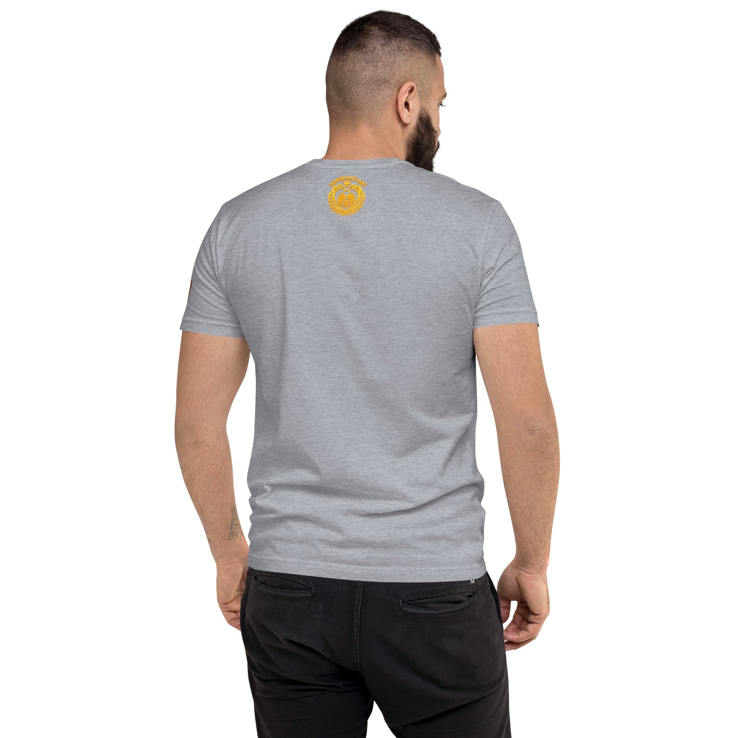 Men's Fitted "Made in Armenia & Tricolor Flag" Embroidered T-Shirt Pomegranate Mint