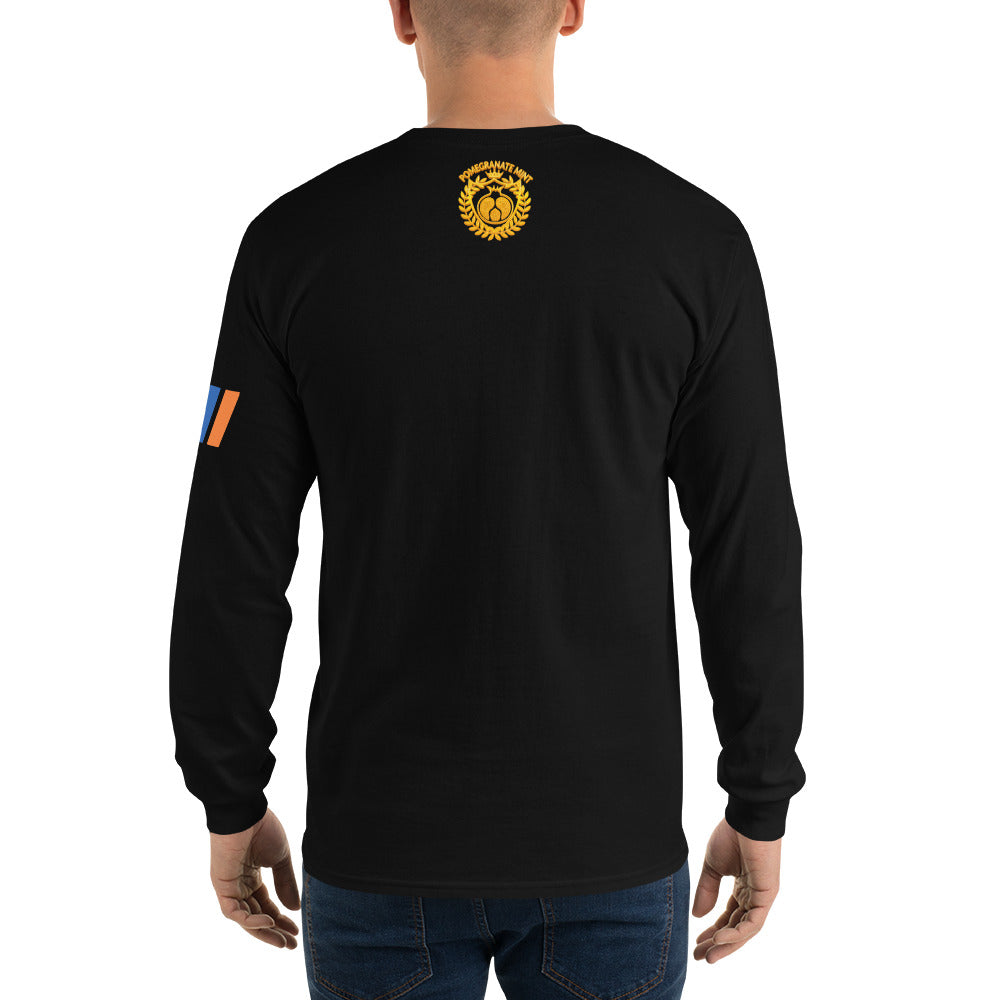 Men's Long Sleeve "Armenian Coat of Arms & Tricolor" Graphic Shirt Pomegranate Mint