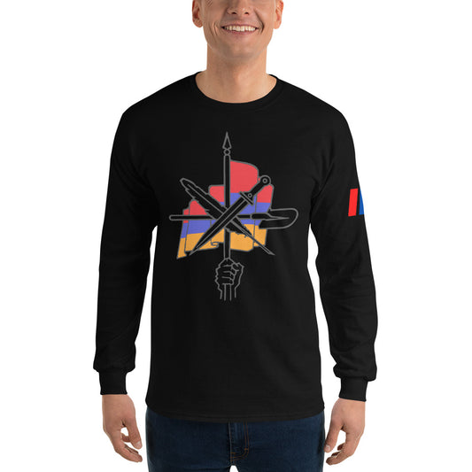 Men's "Dashnaktsutyun" Graphic Graphic Long Sleeve Shirt - Հայ Յեղափոխական Դաշնակցութիւն Pomegranate Mint