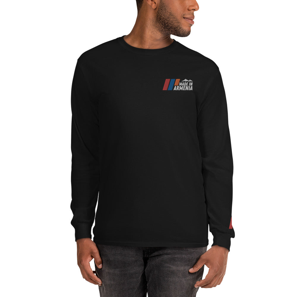 Men's Long Sleeve "Made in Armenia & Mount Ararat" Embroidered Shirt Pomegranate Mint