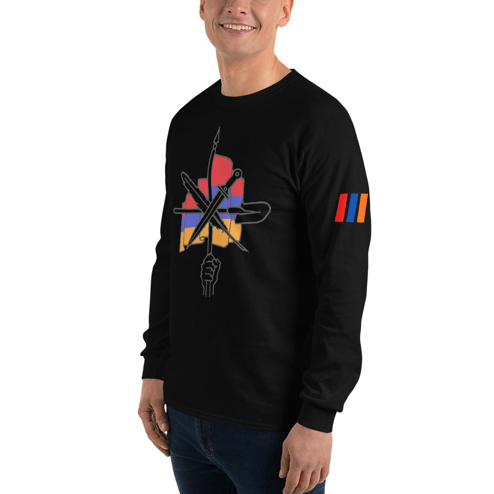 Men's "Dashnaktsutyun" Graphic Graphic Long Sleeve Shirt - Հայ Յեղափոխական Դաշնակցութիւն Pomegranate Mint