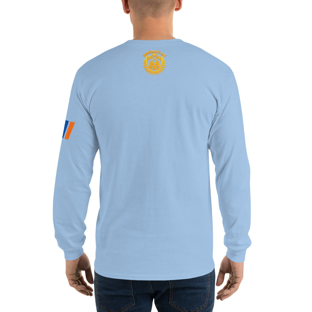 Men's Long Sleeve "Armenian Coat of Arms & Tricolor" Graphic Shirt Pomegranate Mint