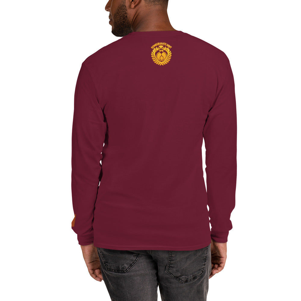 Men's Long Sleeve "Made in Armenia & Mount Ararat" Embroidered Shirt Pomegranate Mint