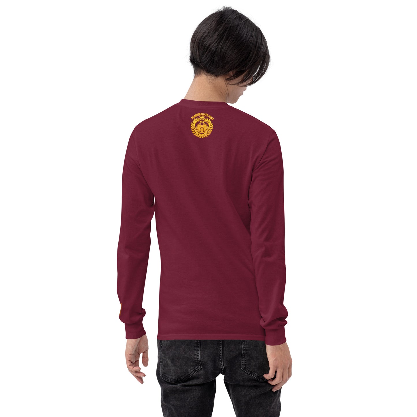 Men's Long Sleeve "Greater Armenia AK-47 & Tricolor" Embroidered Shirt Pomegranate Mint