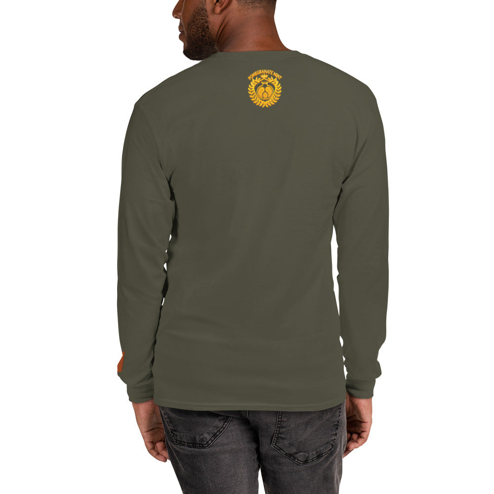 Men's Long Sleeve "Made in Armenia & Mount Ararat" Embroidered Shirt Pomegranate Mint