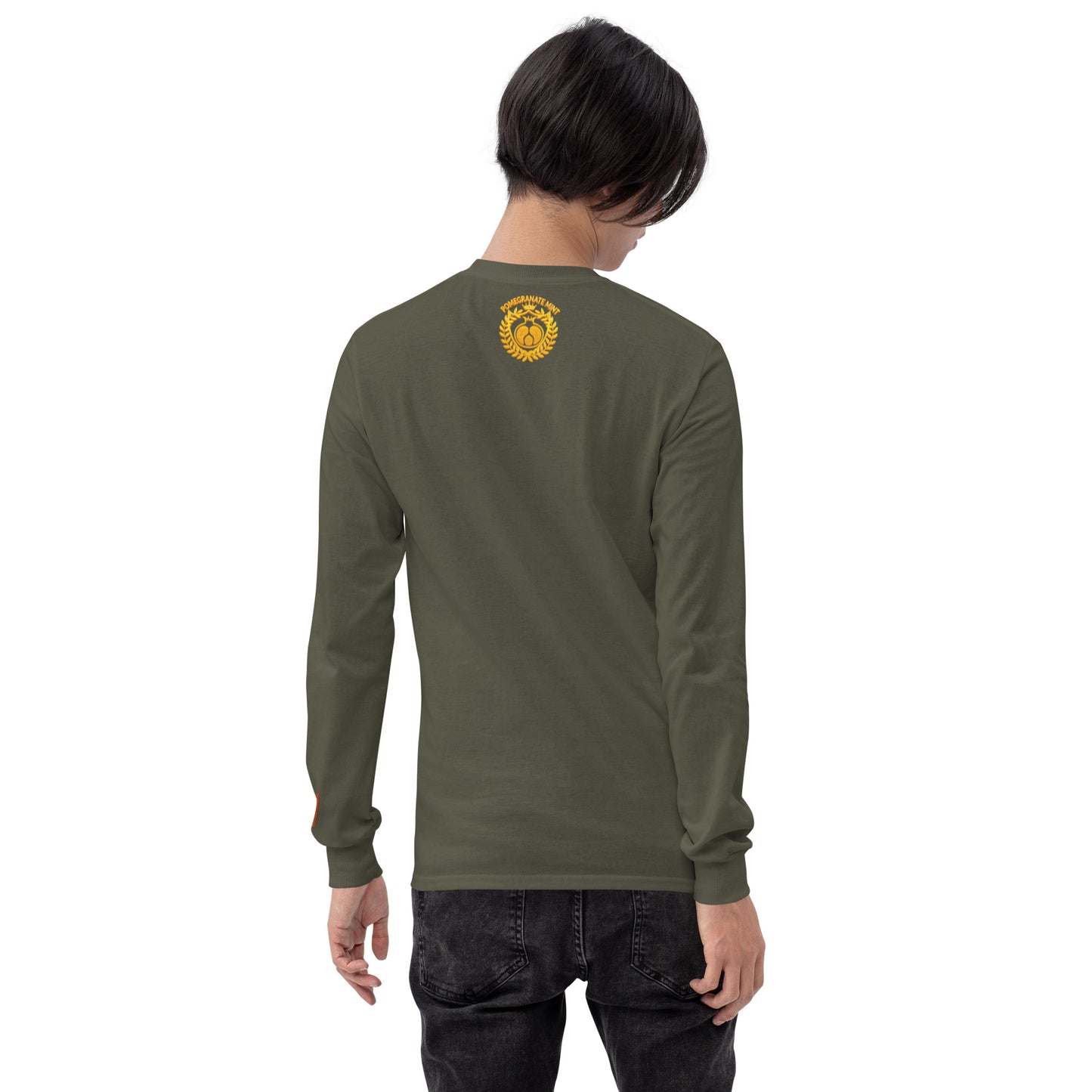 Men's Long Sleeve "Greater Armenia AK-47 & Tricolor" Embroidered Shirt Pomegranate Mint