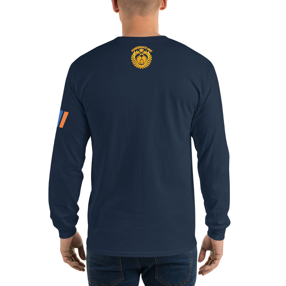 Men's Long Sleeve "Armenian Coat of Arms & Tricolor" Graphic Shirt Pomegranate Mint