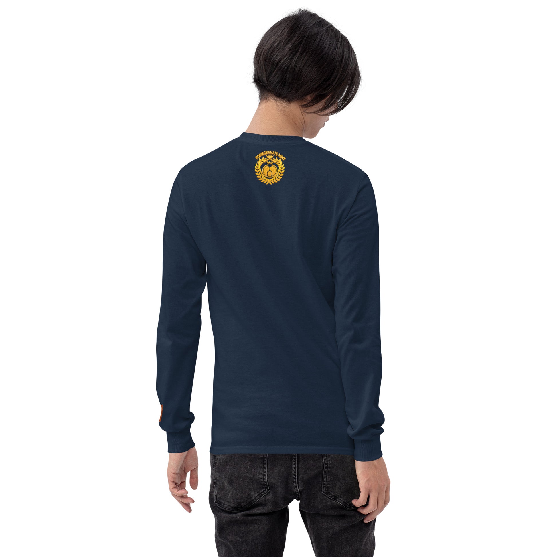 Men's Long Sleeve "Greater Armenia AK-47 & Tricolor" Embroidered Shirt Pomegranate Mint