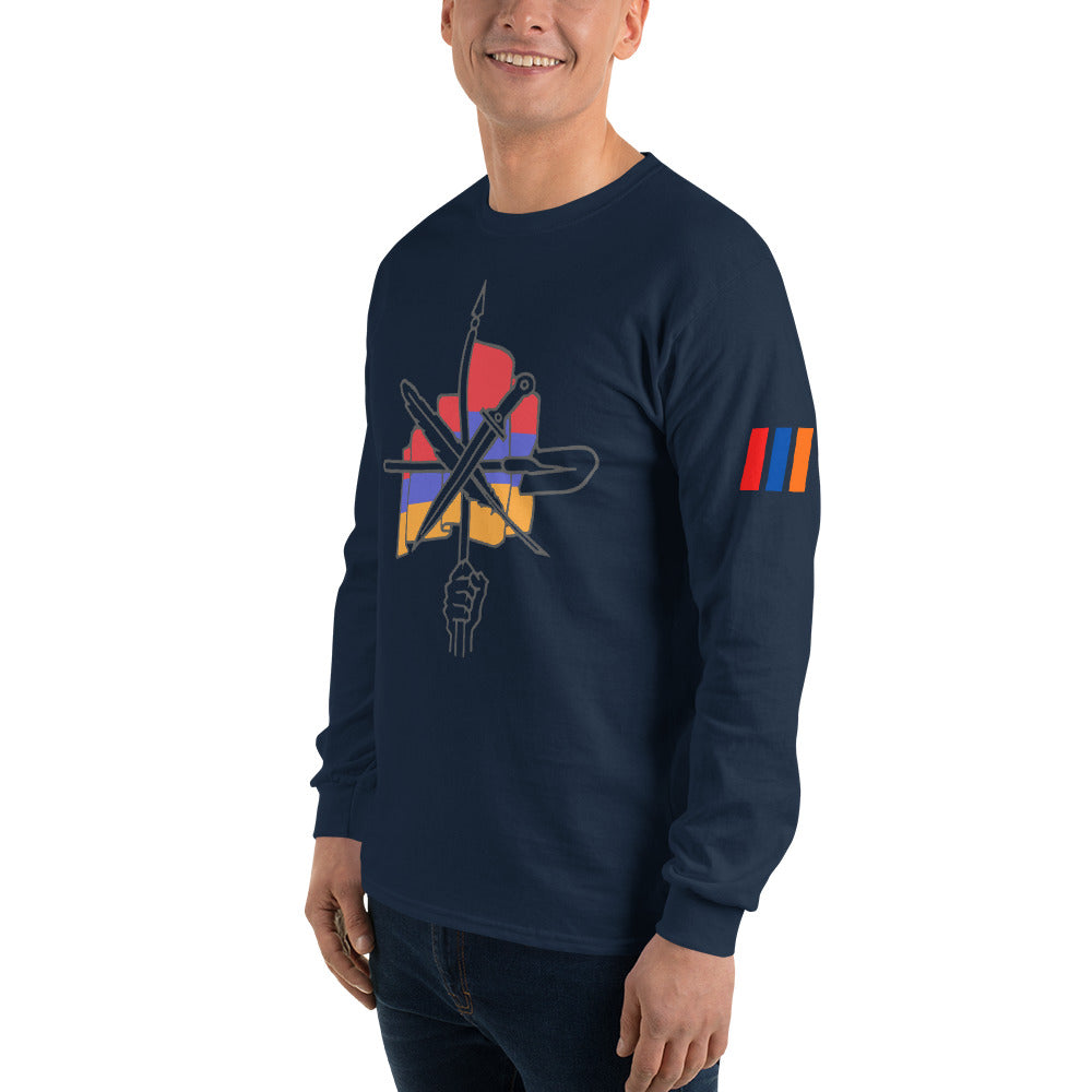 Men's "Dashnaktsutyun" Graphic Graphic Long Sleeve Shirt - Հայ Յեղափոխական Դաշնակցութիւն Pomegranate Mint