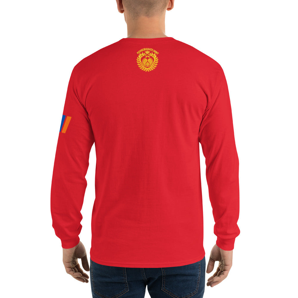 Men's "Dashnaktsutyun" Graphic Graphic Long Sleeve Shirt - Հայ Յեղափոխական Դաշնակցութիւն Pomegranate Mint