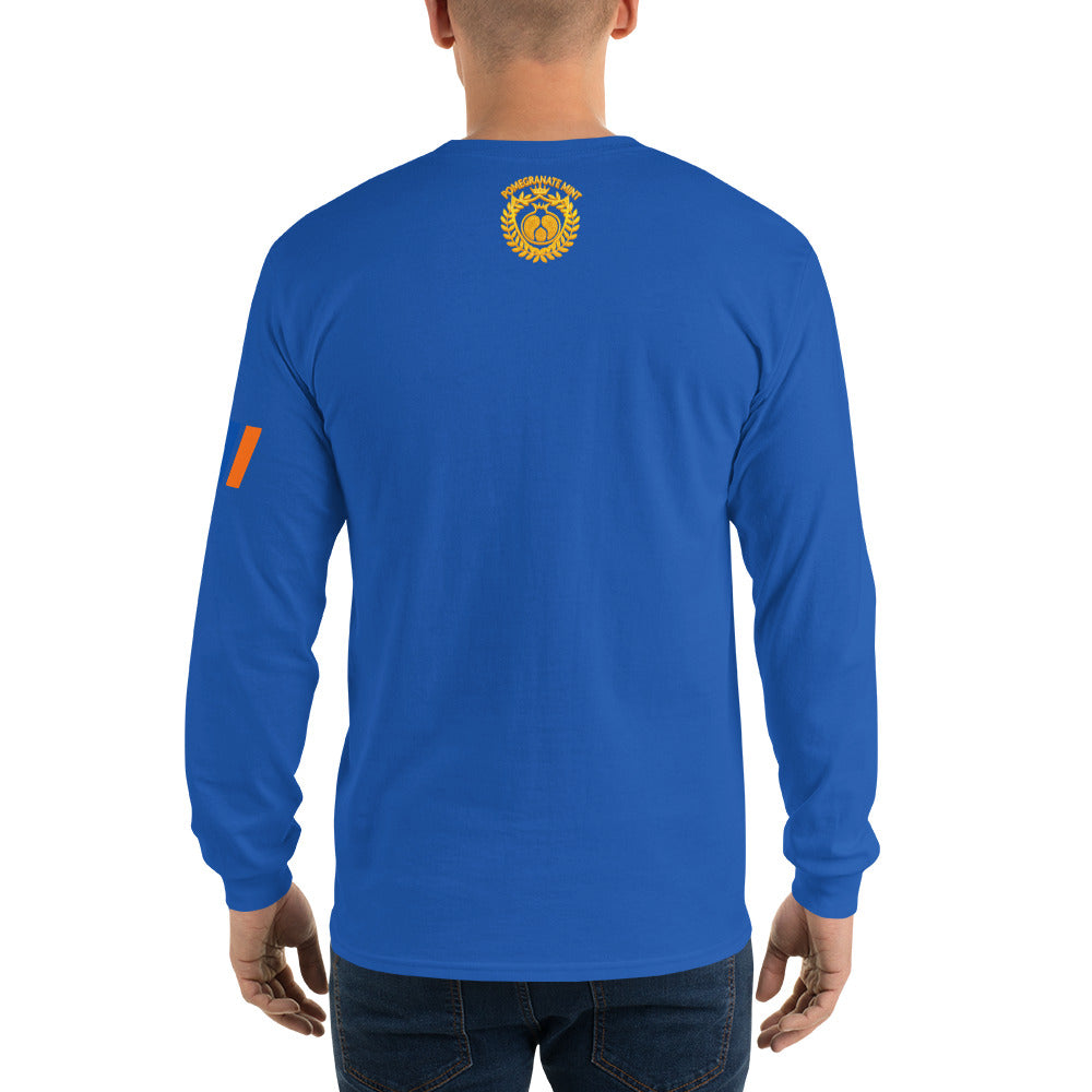 Men's Long Sleeve "Armenian Coat of Arms & Tricolor" Graphic Shirt Pomegranate Mint