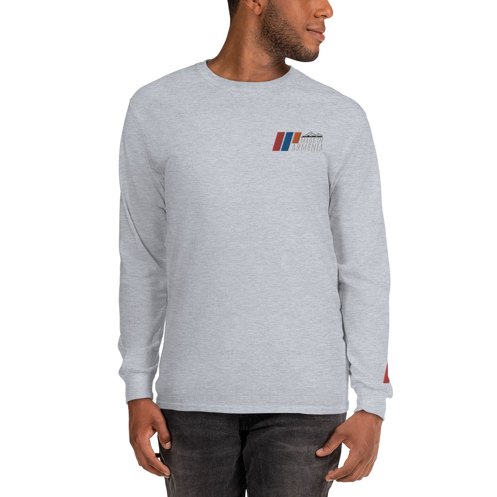 Men's Long Sleeve "Made in Armenia & Mount Ararat" Embroidered Shirt Pomegranate Mint