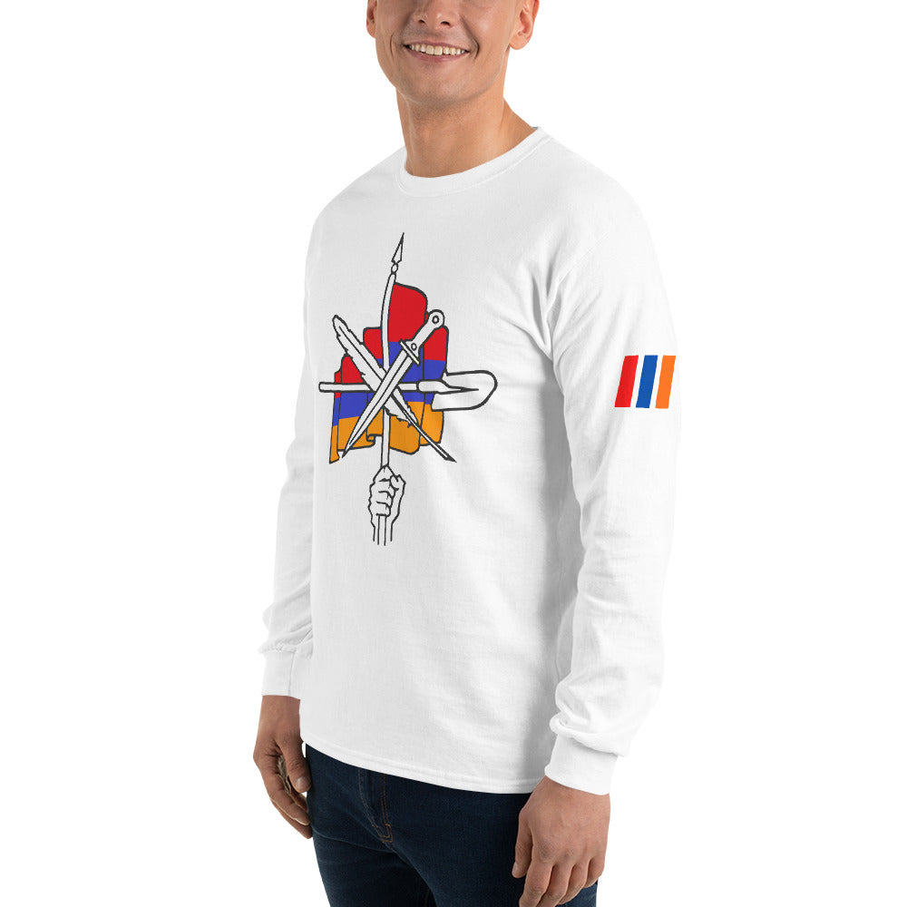 Men's "Dashnaktsutyun" Graphic Graphic Long Sleeve Shirt - Հայ Յեղափոխական Դաշնակցութիւն Pomegranate Mint