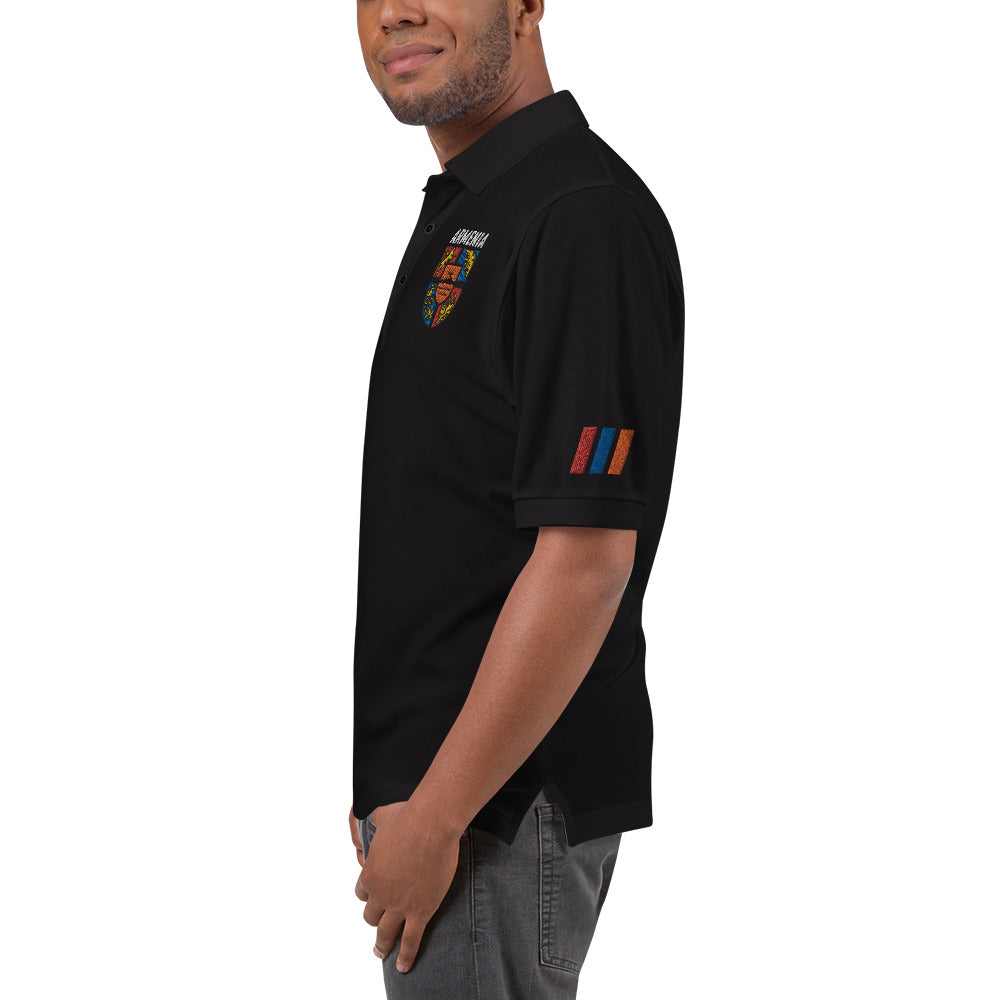 Men's Embroidered "Shield of Armenia & Tricolor Flag" Premium Polo Pomegranate Mint