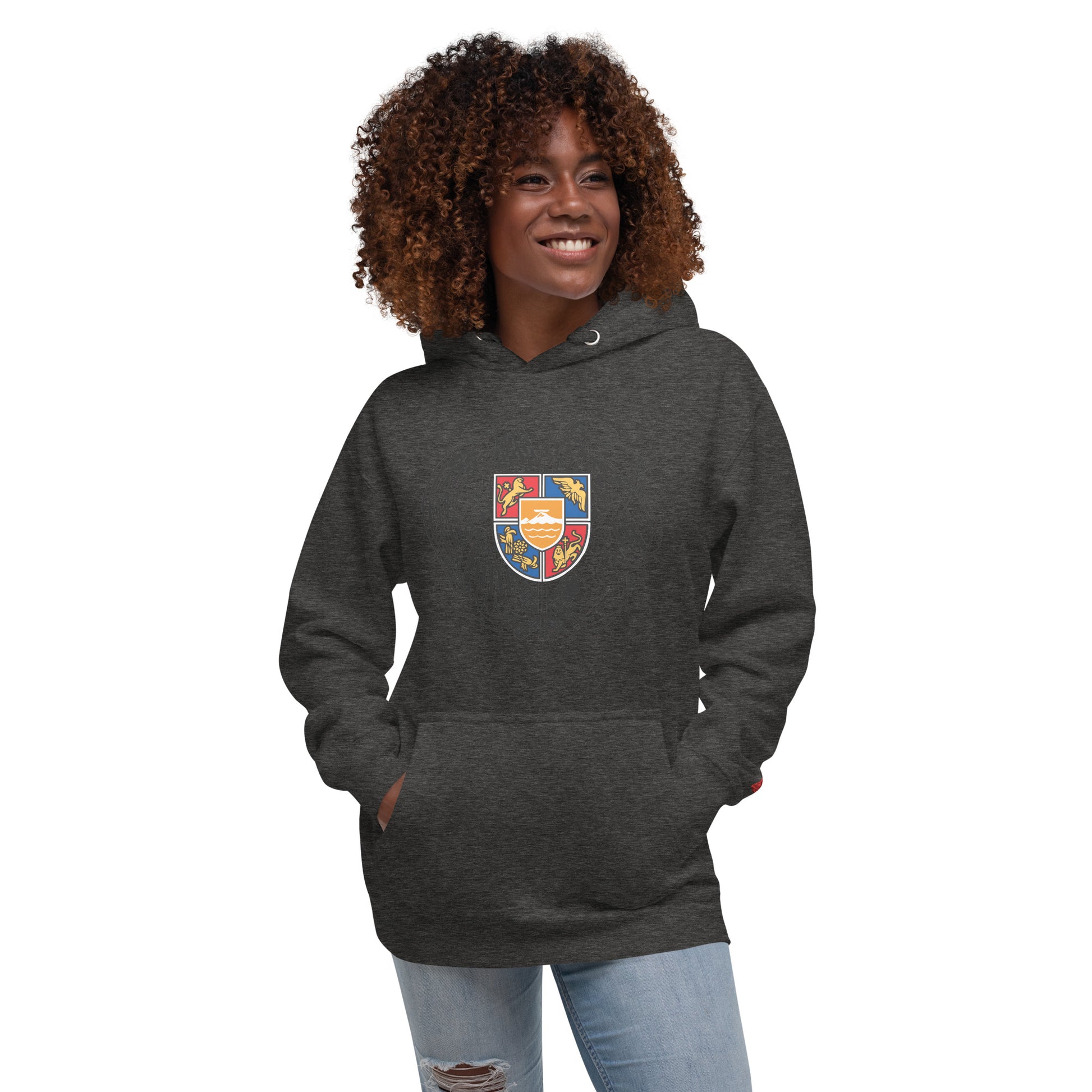 Unisex "Armenian Coat of Arms & Tricolor" Graphic Hoodie Pomegranate Mint