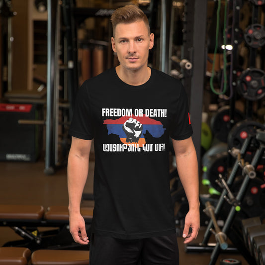 Unisex "Freedom or Death" "Ազատություն կամ մահ!" Revolutionary Graphic T-Shirt (Eastern) Pomegranate Mint